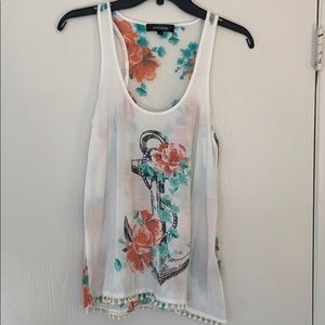Flowy floral nautical tank top